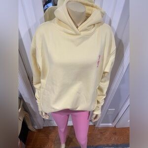 Wilo Hoodie/Leggings and socks yellow & Pink set/ Size Medium /oversized hoodie